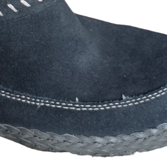 Ugg Varney black moccasins boho ankle booties size 7 - Picture 3 of 9